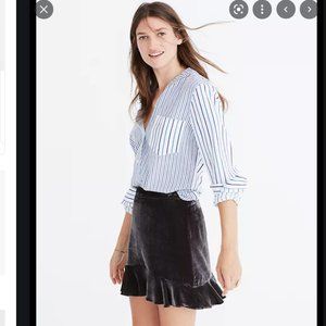 Madewell Velvet Ruffle-Edge Skirt
